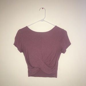 Pink Ribbed Crop Top